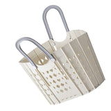 Laundry Basket Multifunction Plastic Foldable Clothes Hamper with Handles for Home Bathroom White - Extra Image