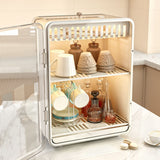 Dustproof Cup Organizer Tea Set Storage Box Household Transparent Desktop Water Cup Tea Cup Draining Rack White