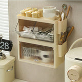 Tea Bag Storage Rack Wall Hanging Space Saving Tea Bag Box for Coffee Capsule Snacks Home Office Cream Yellow - 45-Degree Angle