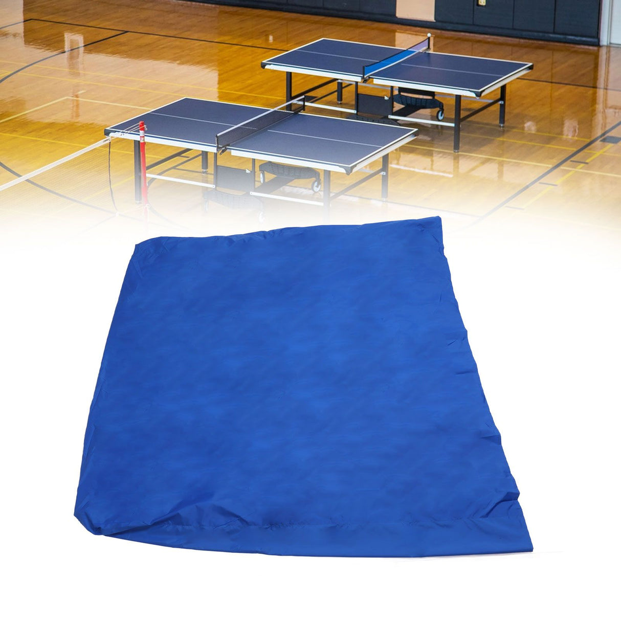 Ping Pong Table Cover with 2 Zippers Oxford Cloth Dark Blue Waterproof Foldable Table Tennis Cover