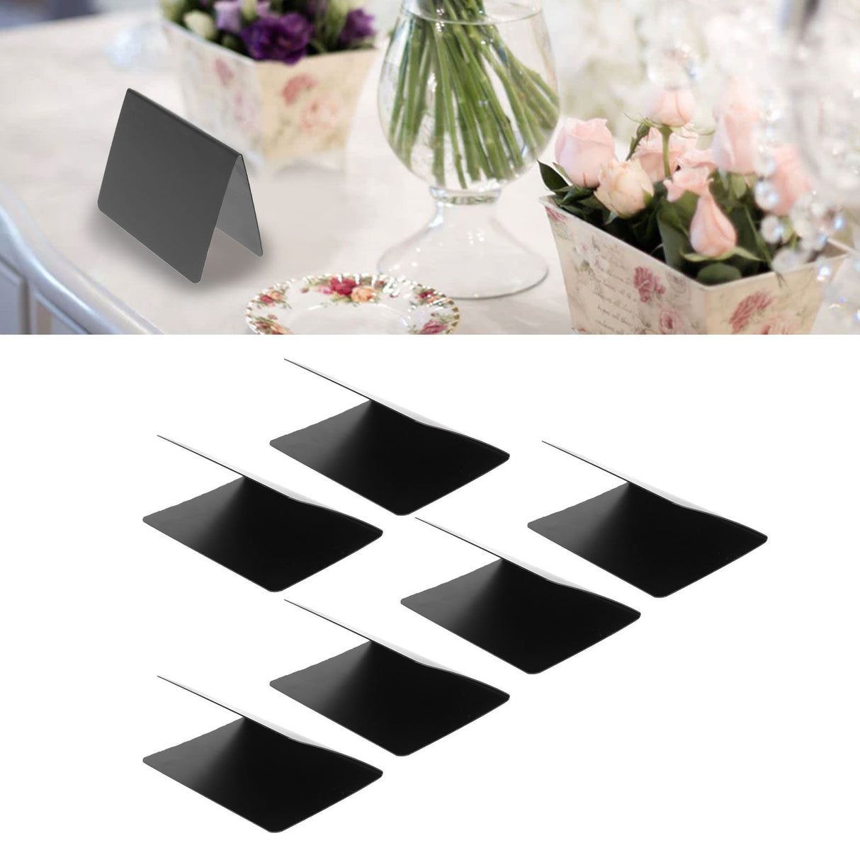 16pcs V Shaped Mini Chalkboard Sign Erasable Reusable for Food Table Numbers Message Boards Party Decorations Event Supplies with Pen