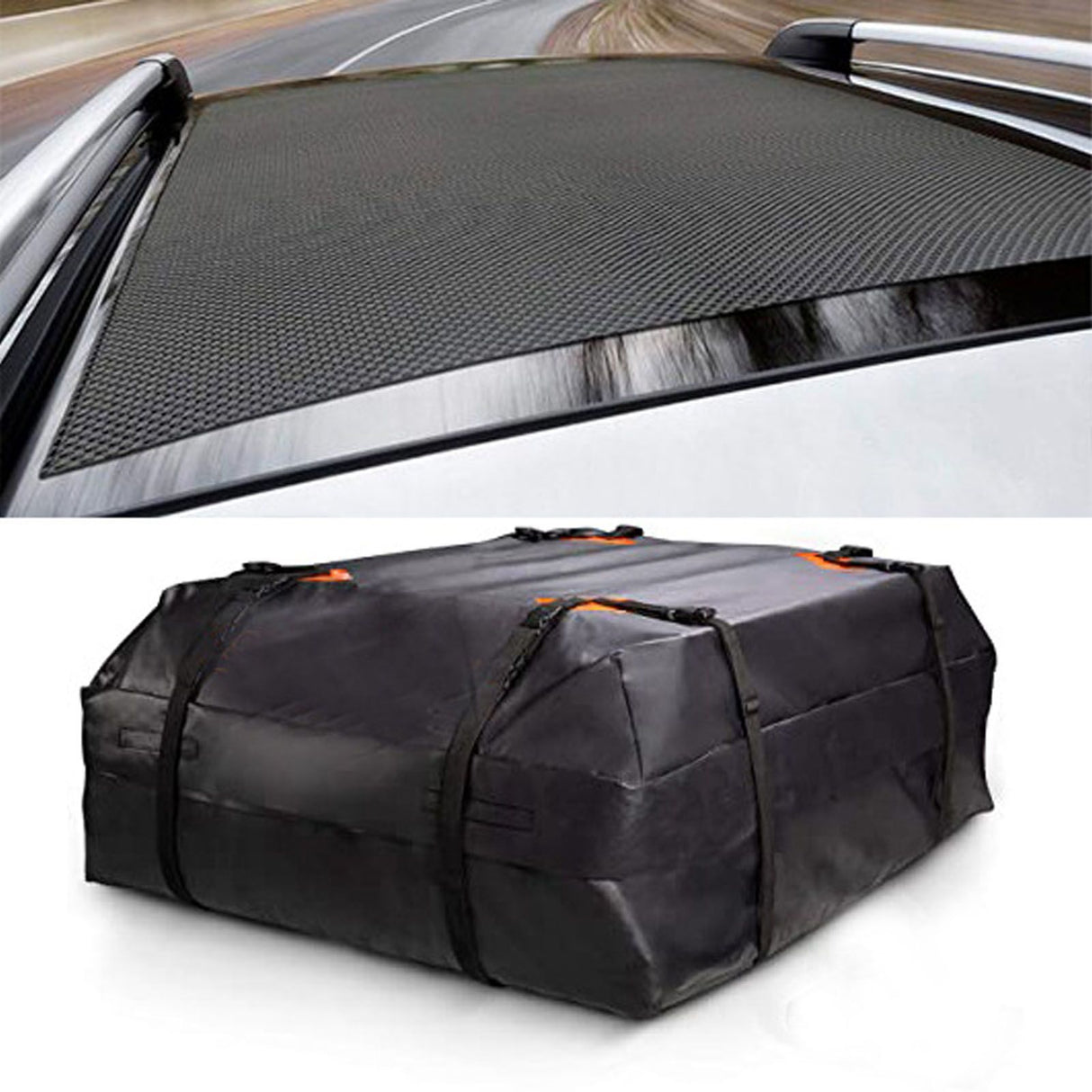 Car Rooftop Cargo Carrier Bag 425L Oxford Cloth Waterproof Universal Car Roof Luggage Storage Bag for Outdoor Camping Travel 600D