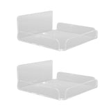 2pcs Small Speaker Wall Shelf Acrylic Adhesive Multi Angle Adjustment Space Saving Security Cameras Floating Shelf for Home Office