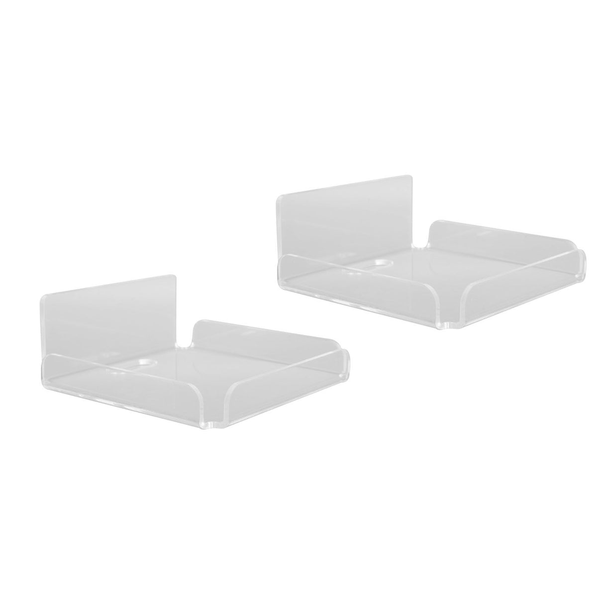 2pcs Small Speaker Wall Shelf Acrylic Adhesive Multi Angle Adjustment Space Saving Security Cameras Floating Shelf for Home Office