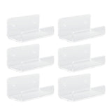 6Pcs Wall Mount Vinyl Record Shelf Clear Clear Acrylic Record CD Storage Rack Floating Wall Shelves for Bathroom Bedroom Living Room Kitchen - Side View