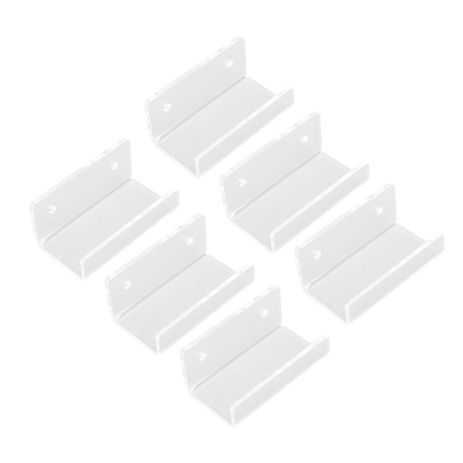 6Pcs Wall Mount Vinyl Record Shelf Clear Clear Acrylic Record CD Storage Rack Floating Wall Shelves for Bathroom Bedroom Living Room Kitchen