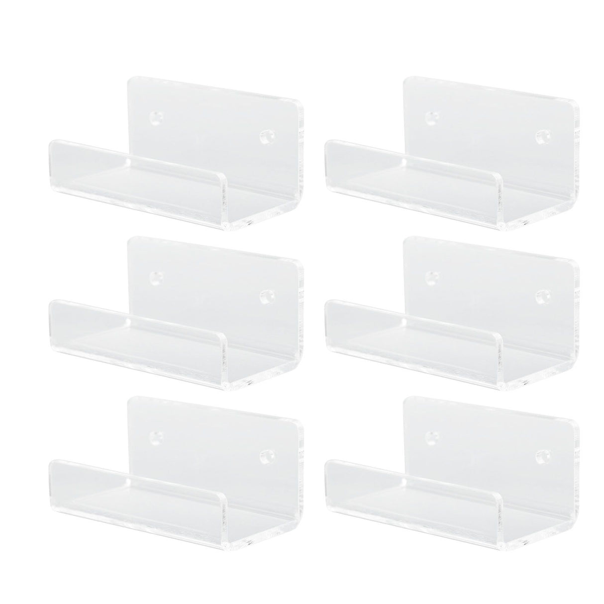 6Pcs Wall Mount Vinyl Record Shelf Clear Clear Acrylic Record CD Storage Rack Floating Wall Shelves for Bathroom Bedroom Living Room Kitchen