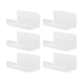 6Pcs Wall Mount Vinyl Record Shelf Clear Clear Acrylic Record CD Storage Rack Floating Wall Shelves for Bathroom Bedroom Living Room Kitchen