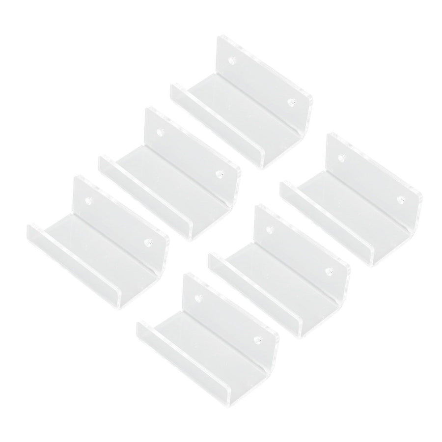 6Pcs Wall Mount Vinyl Record Shelf Clear Clear Acrylic Record CD Storage Rack Floating Wall Shelves for Bathroom Bedroom Living Room Kitchen