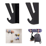 2 Pcs Acrylic Skateboard Rack Wall Mount Skateboard Storage Rack Load Bearing Skateboard Hanger with Hooks - Extra Image