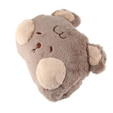 Stuffed Animals Travel Blanket Pillow Set Soft Plush Hugging Pillow Cute Plush Toy with Hand Warmer Design for Travel Home Office Bear