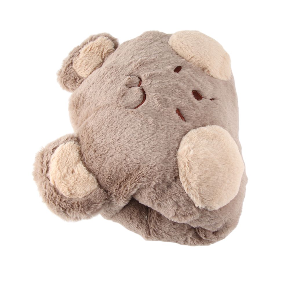 Stuffed Animals Travel Blanket Pillow Set Soft Plush Hugging Pillow Cute Plush Toy with Hand Warmer Design for Travel Home Office Bear