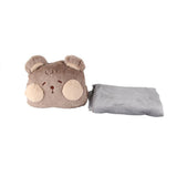 Stuffed Animals Travel Blanket Pillow Set Soft Plush Hugging Pillow Cute Plush Toy with Hand Warmer Design for Travel Home Office Bear