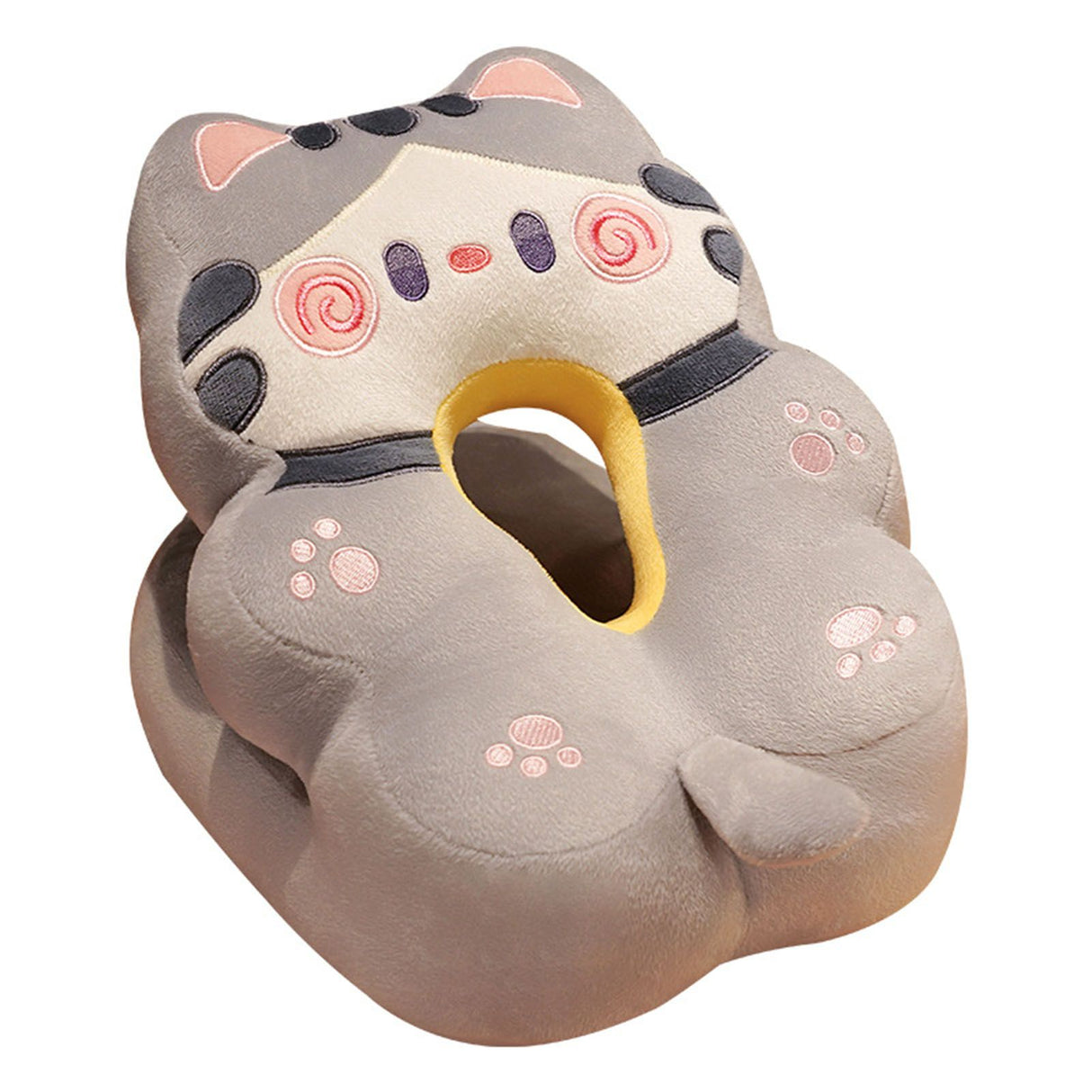 Ice Silk V Shaped Nap Pillow Napping Artifact Cute Animal Sleeping Pillow Cushion for Office Students Grey Cat