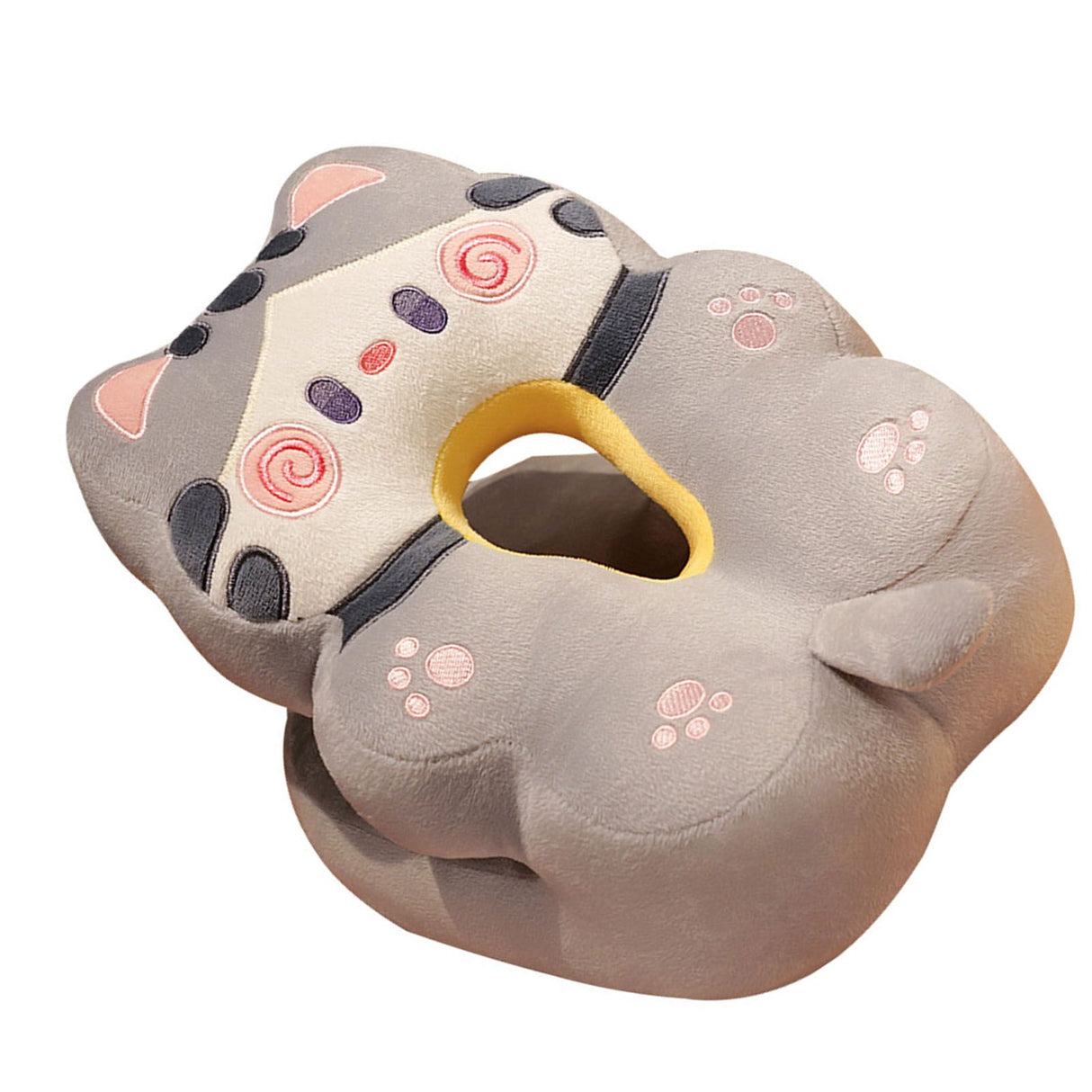 Ice Silk V Shaped Nap Pillow Napping Artifact Cute Animal Sleeping Pillow Cushion for Office Students Grey Cat