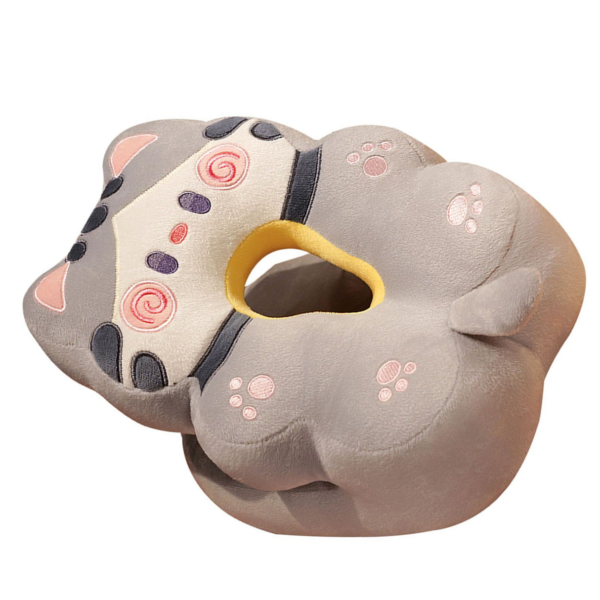 Ice Silk V Shaped Nap Pillow Napping Artifact Cute Animal Sleeping Pillow Cushion for Office Students Grey Cat