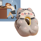 Ice Silk V Shaped Nap Pillow Napping Artifact Cute Animal Sleeping Pillow Cushion for Office Students Grey Cat