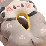 Ice Silk V Shaped Nap Pillow Napping Artifact Cute Animal Sleeping Pillow Cushion for Office Students Grey Cat