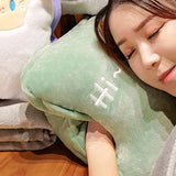 Travel Blanket and Pillow Set Multifunctional Plush Cute Animal Hand Warmer Blanket Pillow for Office Dorm Home Fox - Extra Image