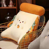 Backrest Pillow Washable Removable Cover Soft Cartoon Animal Back Support Cushion for Office Chair Bedside Carrot