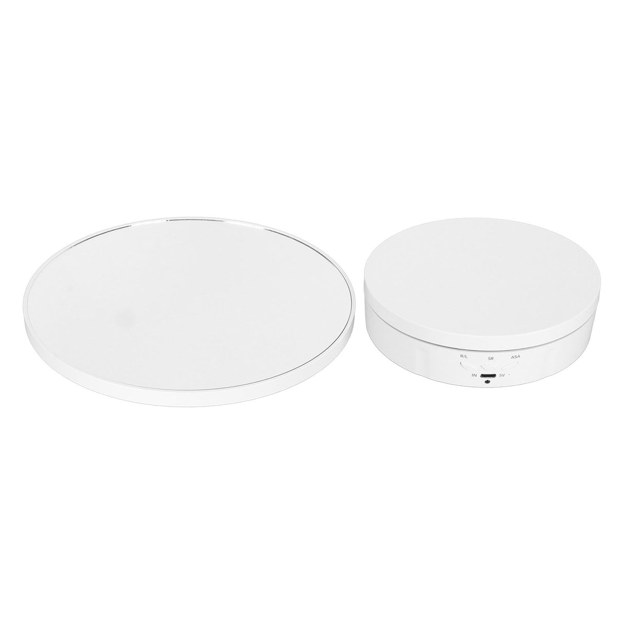 Rotating Display Stand 2 in 1 Automatic 360 Degree Electric Turntable with Remote Control for Photography Product Jewelry White