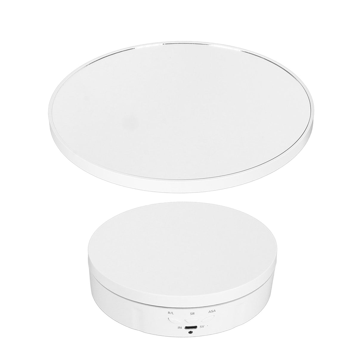 Rotating Display Stand 2 in 1 Automatic 360 Degree Electric Turntable with Remote Control for Photography Product Jewelry White