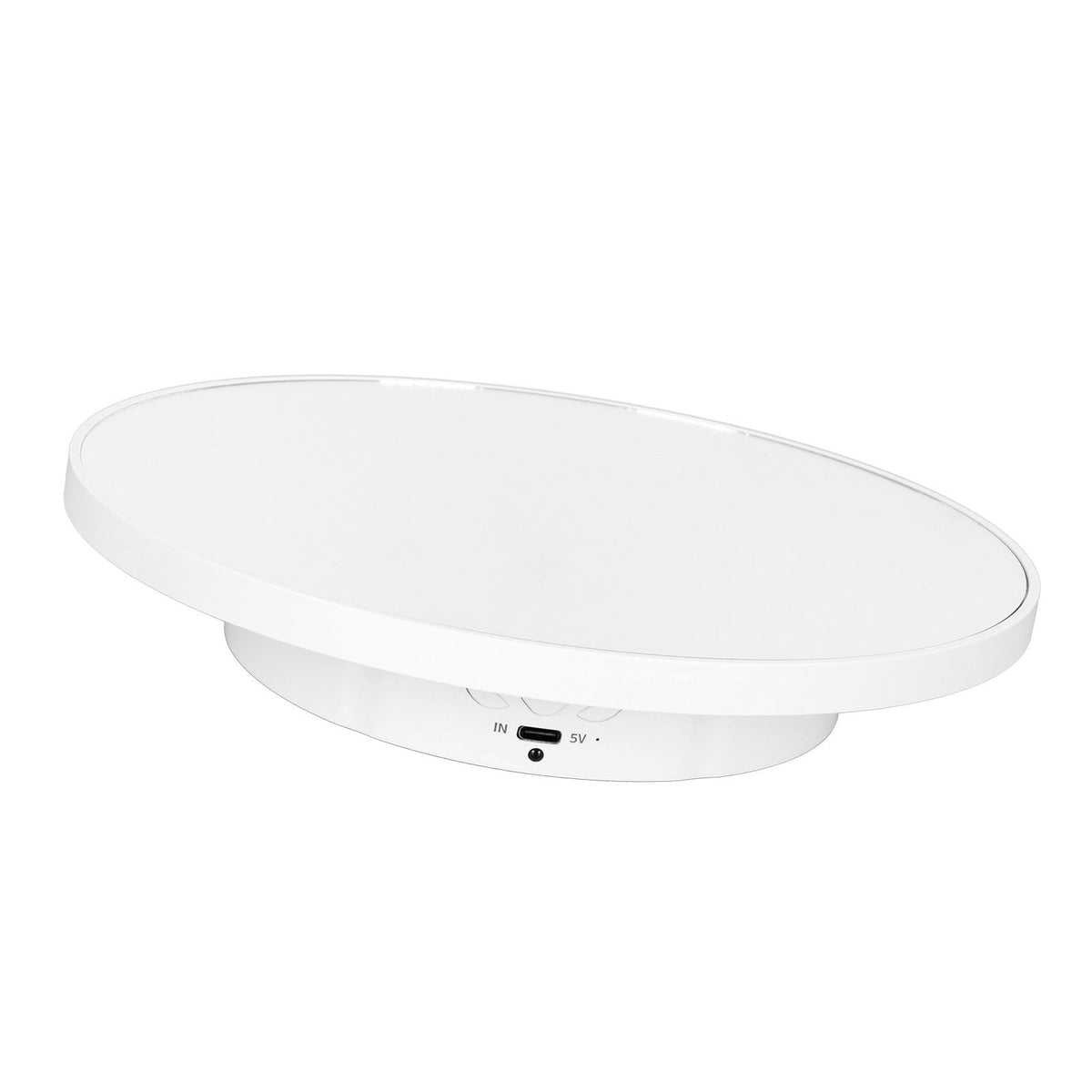 Rotating Display Stand 2 in 1 Automatic 360 Degree Electric Turntable with Remote Control for Photography Product Jewelry White