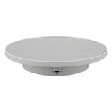Rotating Display Stand Plastic Glass 360 Degree Electric Motorized Turntable with USB Cable for Photography Products Shows Jewelry Watch Cake White