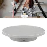 Rotating Display Stand Plastic Glass 360 Degree Electric Motorized Turntable with USB Cable for Photography Products Shows Jewelry Watch Cake White