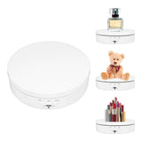 Rotating Display Stand Plastic Glass 360 Degree Electric Motorized Turntable with USB Cable for Photography Products Shows Jewelry Watch Cake White - Extra Image