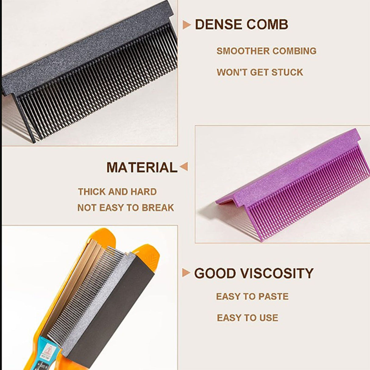 Flat Iron Comb Straightening Comb Attachment Plastic DIY Comb Accessory for Women Salon Hair Style Home Black