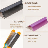 Flat Iron Comb Straightening Comb Attachment Plastic DIY Comb Accessory for Women Salon Hair Style Home Black - Top-Down View