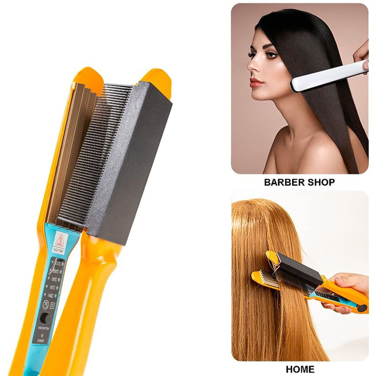 Flat Iron Comb Straightening Comb Attachment Plastic DIY Comb Accessory for Women Salon Hair Style Home Black