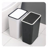 Household Garbage Cans Sealed Large Capacity Odorless With Press Top Plastic Trash Bin For Home Kitchen Living Room Bathroom White