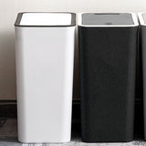 Household Garbage Cans Sealed Large Capacity Odorless With Press Top Plastic Trash Bin For Home Kitchen Living Room Bathroom White - Close-Up Angle
