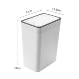 Household Garbage Cans Sealed Large Capacity Odorless With Press Top Plastic Trash Bin For Home Kitchen Living Room Bathroom White - Low Angle