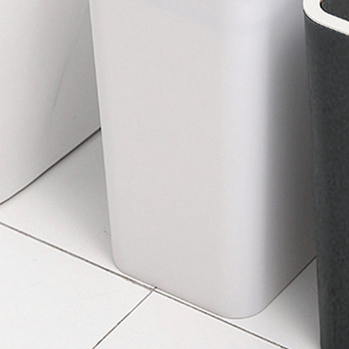 Household Garbage Cans Sealed Large Capacity Odorless With Press Top Plastic Trash Bin For Home Kitchen Living Room Bathroom White