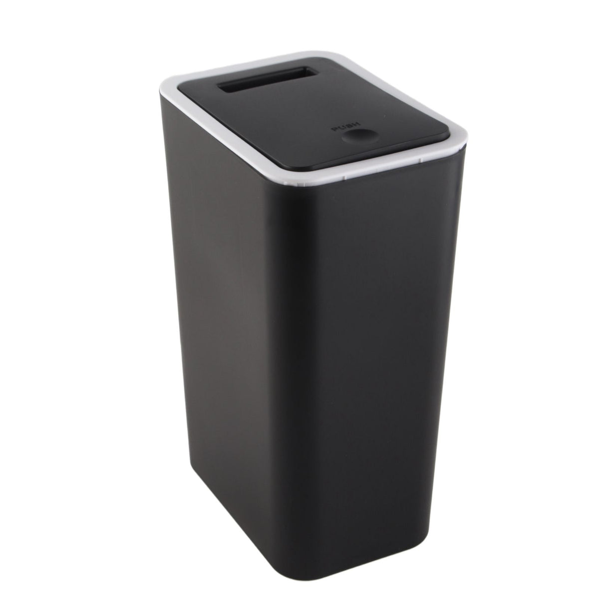 Household Garbage Cans Sealed Large Capacity Odorless With Press Top Plastic Trash Bin For Home Kitchen Living Room Bathroom Black