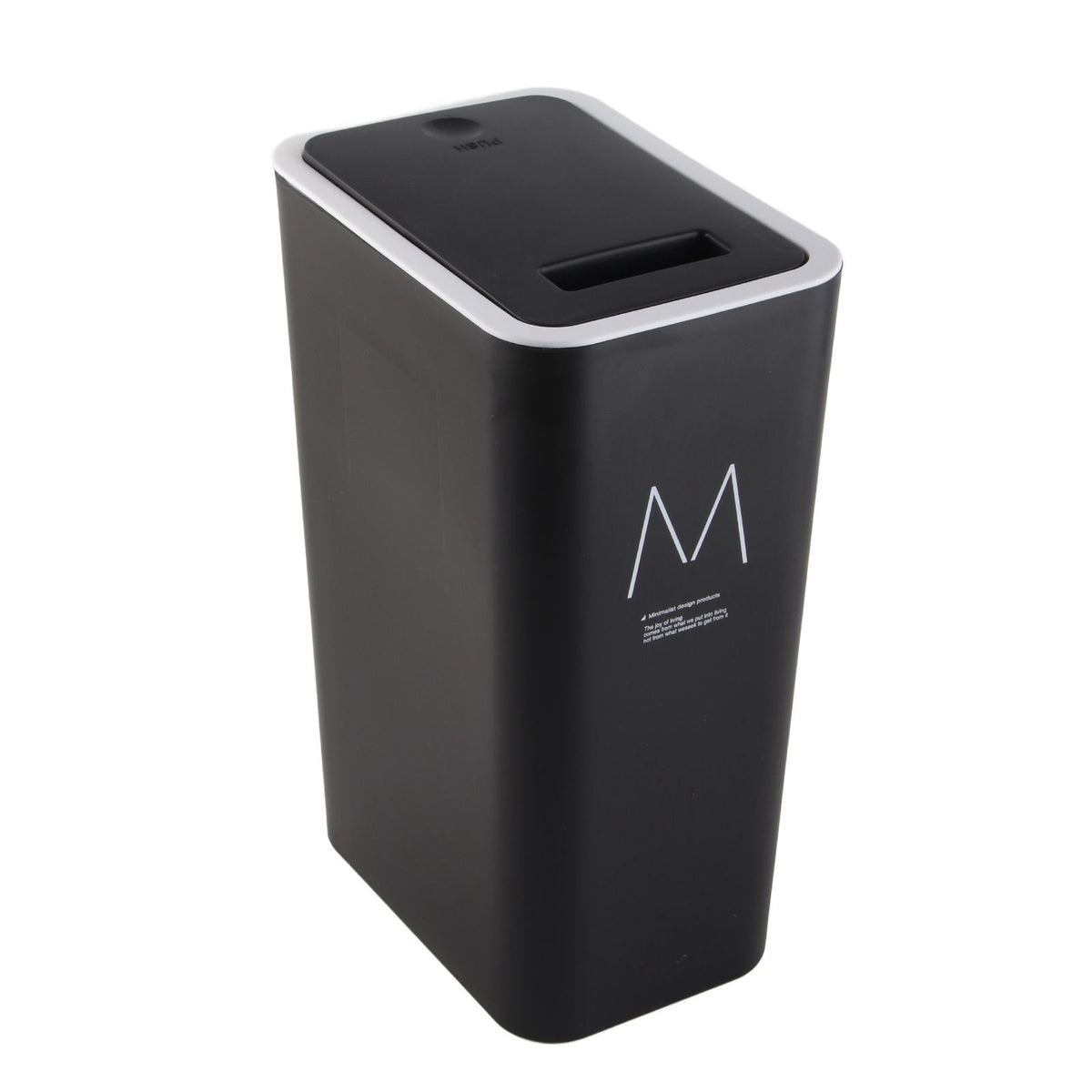 Household Garbage Cans Sealed Large Capacity Odorless With Press Top Plastic Trash Bin For Home Kitchen Living Room Bathroom Black