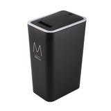 Household Garbage Cans Sealed Large Capacity Odorless With Press Top Plastic Trash Bin For Home Kitchen Living Room Bathroom Black - Rear View