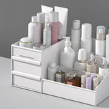 Makeup Organizer for Vanity Large Capacity Cosmetics Storage Box with Drawers for Cosmetics Lipsticks Nail Care Skincare White - Extra Image