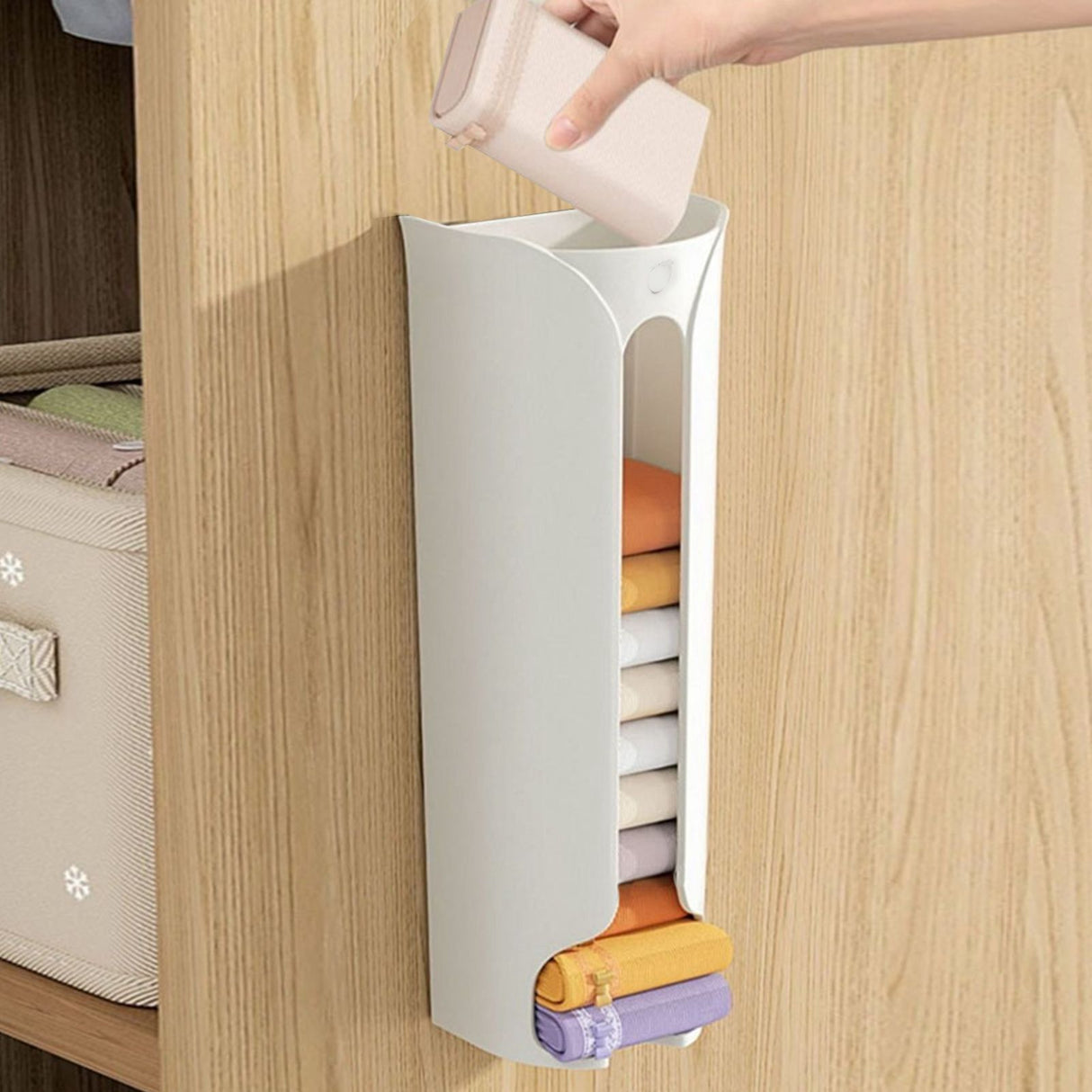 Wall Mounted Underwear Storage Box Plastic Socks Organizer Space Saving High Capacity Household Supplies