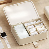 Desktop Storage Box Multi Compartments Plastic Simple Data Cable Organizer Box for Charger Earphones Phone Case Film