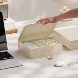 Desktop Storage Box Multi Compartments Plastic Simple Data Cable Organizer Box for Charger Earphones Phone Case Film