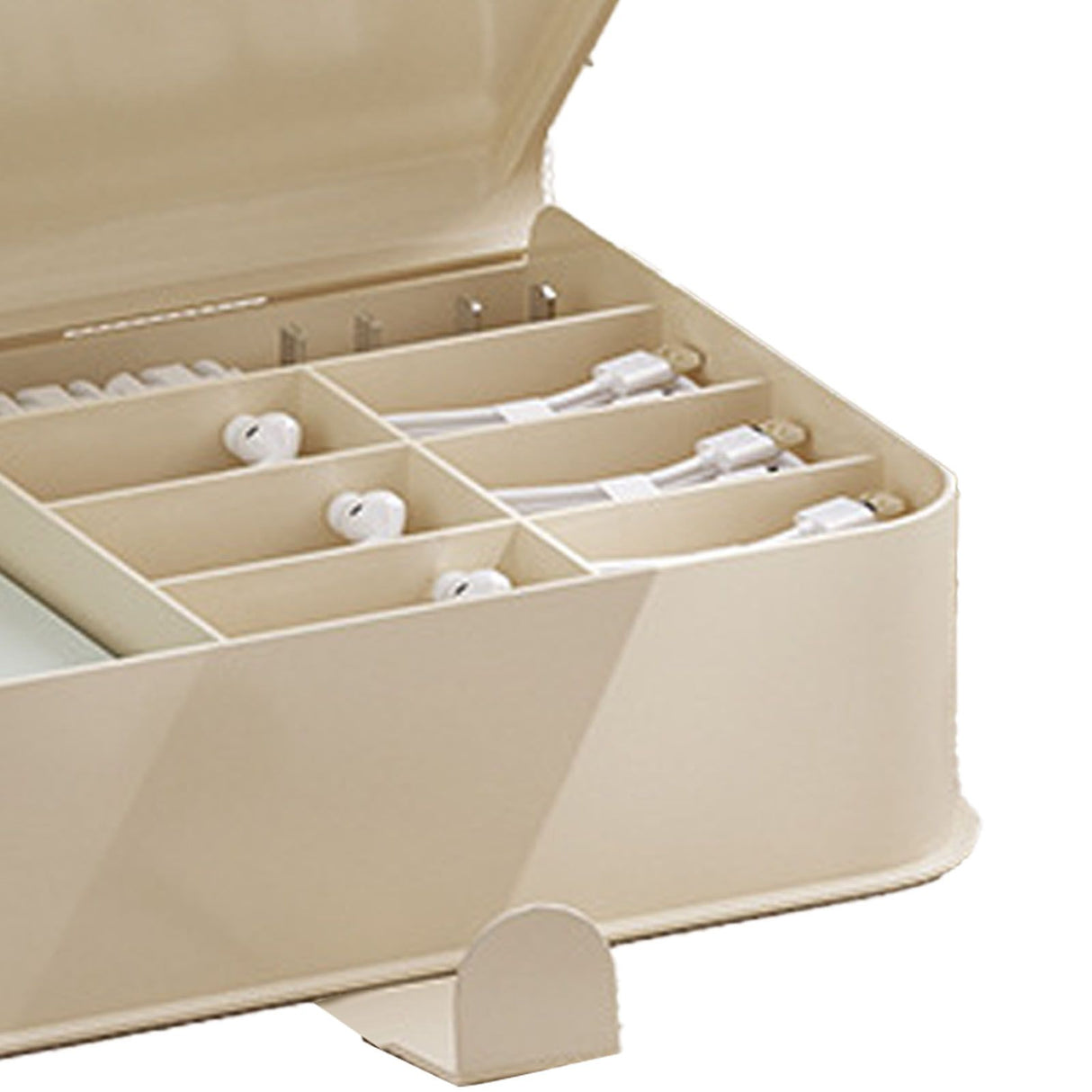 Desktop Storage Box Multi Compartments Plastic Simple Data Cable Organizer Box for Charger Earphones Phone Case Film