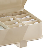 Desktop Storage Box Multi Compartments Plastic Simple Data Cable Organizer Box for Charger Earphones Phone Case Film - Close-Up Angle