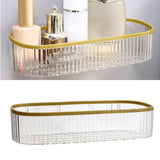 Plastic Wall Mount Organizer Punch Free Transparent White Adhesive Clear Organizer for Bathroom Kitchen Living Room - 45-Degree Angle