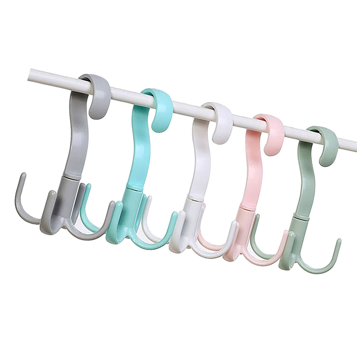 8 Pcs 4 Claws Closet Hangers 360 Degree Rotatable Closet Hanger Hook Thickened Strong Load Bearing Random Color