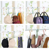 8 Pcs 4 Claws Closet Hangers 360 Degree Rotatable Closet Hanger Hook Thickened Strong Load Bearing Random Color