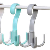 8 Pcs 4 Claws Closet Hangers 360 Degree Rotatable Closet Hanger Hook Thickened Strong Load Bearing Random Color - Extra Image